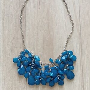 Forever 21 Large Bib Necklace- Blue/Gold